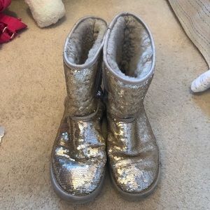 Sparkly silver uggs